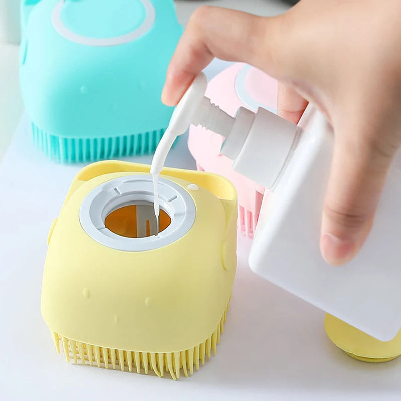 Pet Dog Silicone Bath Brush Cleaning Care Baby Baby Bath Massage Brushdog Brush Shampoo Massager Bath Brush Pet Supplies